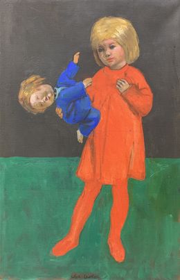 Painting, Girl with Doll, Joe Lasker