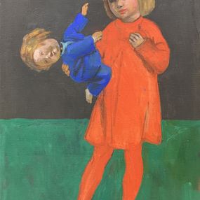 Peinture, Girl with Doll, Joe Lasker