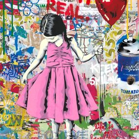 Peinture, Beautiful Girl - Follow your Dreams (Pink), Mr Brainwash