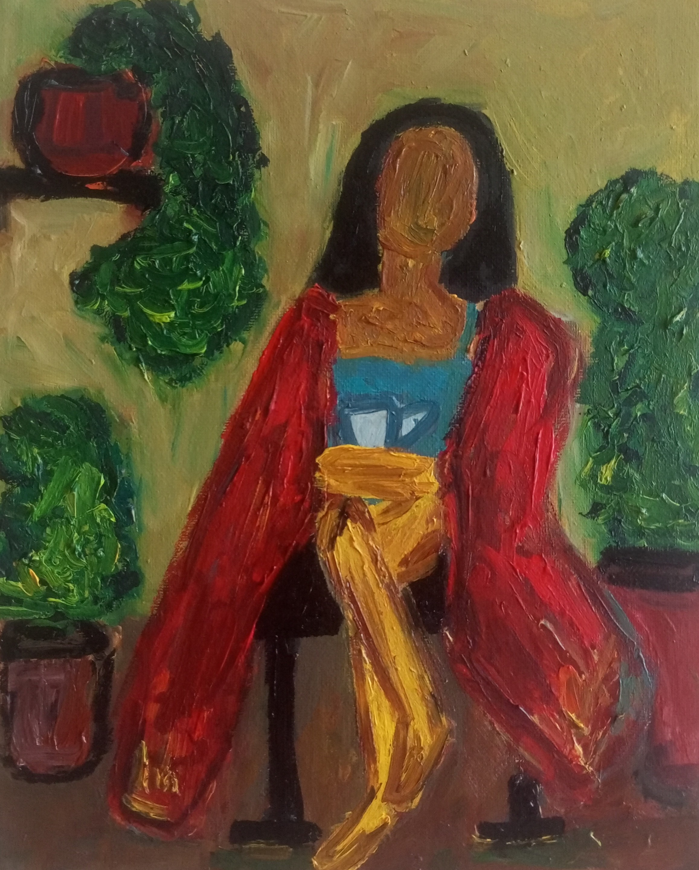 Natalya Mougenot, Woman with a red blanket Natalya Mougenot, Woman with a red blanket