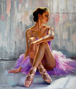 Painting, Ballerina in pink, Serghei Ghetiu