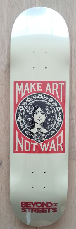 Design, "Make Art Not War" Skate Deck, Shepard Fairey (Obey)