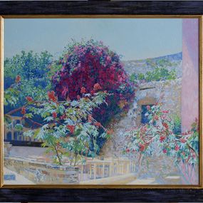 Peinture, Summer cafe in Kerkyra, Simon Kozhin