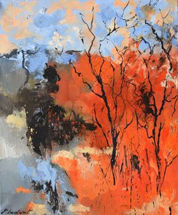 Painting, Abstract autumn scenery, Pol Ledent