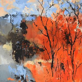 Painting, Abstract autumn scenery, Pol Ledent