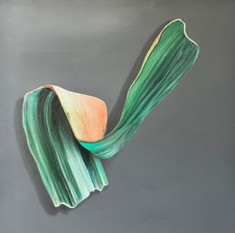 Painting, Green flying, Paulina Cerda