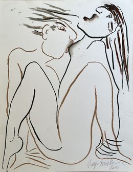 Fine Art Drawings, Le baisier 2, Jacques Tenenhaus