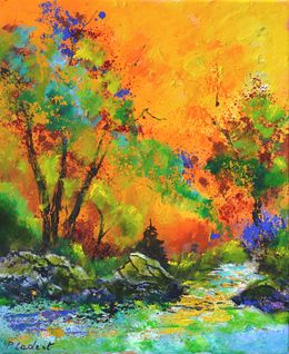 Painting, Light on a little river, Pol Ledent