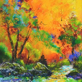 Painting, Light on a little river, Pol Ledent