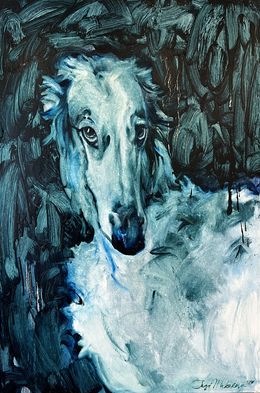 Pintura, White Dog 2, Inga Makarova