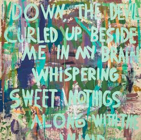 Painting, And As I Lay Down, The Devil Curled Up Beside Me In My Brain. Whispering Sweet Nothings Along With The Wind, Simon Findlay