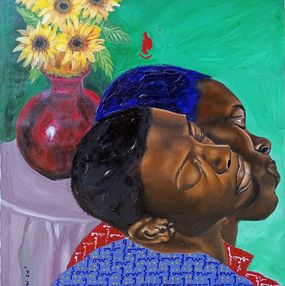 Painting, Portrait and Sunflower 2, Olaosun Oluwapelumi