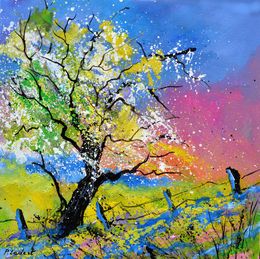 Painting, Pink spring, Pol Ledent