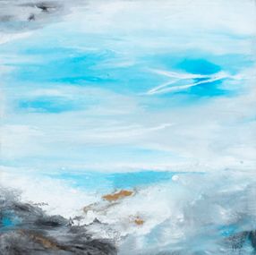 Peinture, Vous et l'immensité - Triptyque, paysage marin abstrait, Nicole Decote