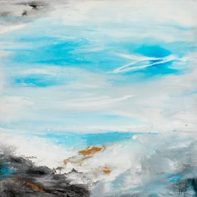 Peinture, Vous et l'immensité - N°02 - Paysage marin abstrait, Nicole Decote