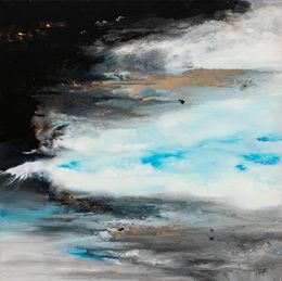 Painting, Vous et l'immensité - N°01 - Paysage marin abstrait, Nicole Decote