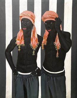 Peinture, Brotherhood -21st Century, Contemporary, Figurative Portrait, Black Men, Acrylic, Henry James