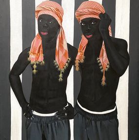 Peinture, Brotherhood -21st Century, Contemporary, Figurative Portrait, Black Men, Acrylic, Henry James