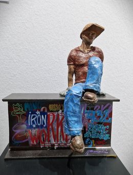 Sculpture, Iron Worker, Jean-Jacques Mancardi