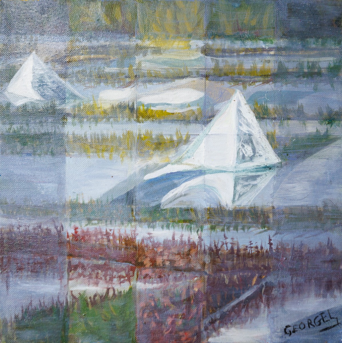 Josette Georgel, Récolte Saline 44 - Paysage de marais salants Josette Georgel, Récolte Saline 44 - Paysage de marais salants