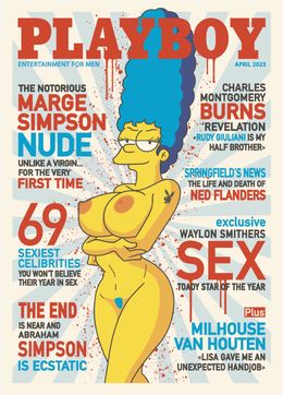 Print, Marge Simpson Playboy Blue, Kobalt