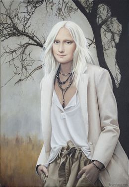 Peinture, Contemporary portrait - Autumn Walk, Nataliya Bagatskaya