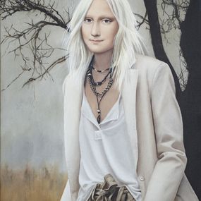 Painting, Contemporary portrait - Autumn Walk, Nataliya Bagatskaya