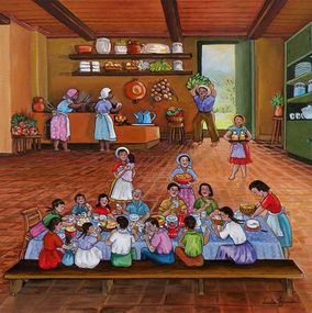 Painting, Breakfast in the kitchen, Lucia Buccini