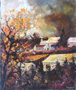 Painting, Autumn in my countryside, Pol Ledent