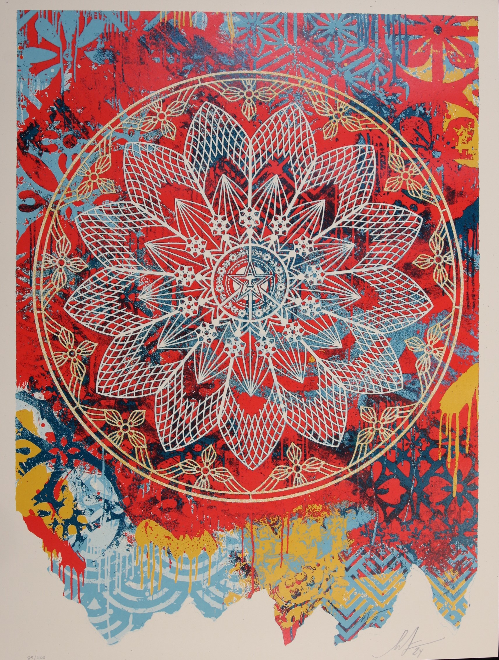 Shepard Fairey (Obey), Peace Mandala Collage Red Shepard Fairey (Obey), Peace Mandala Collage Red