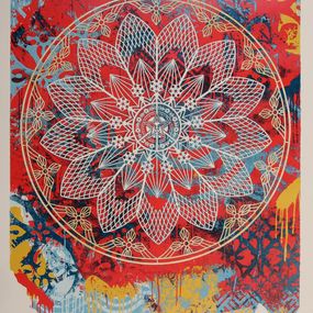 Drucke, Peace Mandala Collage Red, Shepard Fairey (Obey)