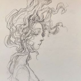 Dibujo, Profil vert, Valérie Hadida