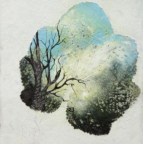 Peinture, Au coeur de la feuille - Monde de la nature, Art cire d'abeilles, Elise Pioger