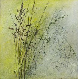 Painting, Herbes folles - Monde de la nature, Art cire d'abeilles, Elise Pioger