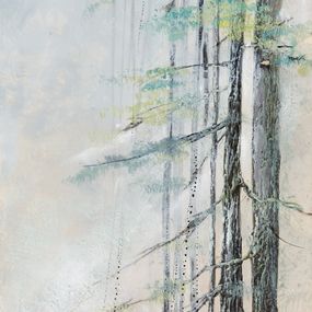 Peinture, La sapinière - Monde de la nature, Art cire d'abeilles, Elise Pioger