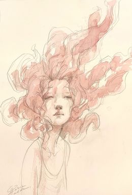 Dibujo, Tête de face, Valérie Hadida