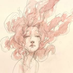 Dibujo, Tête de face, Valérie Hadida