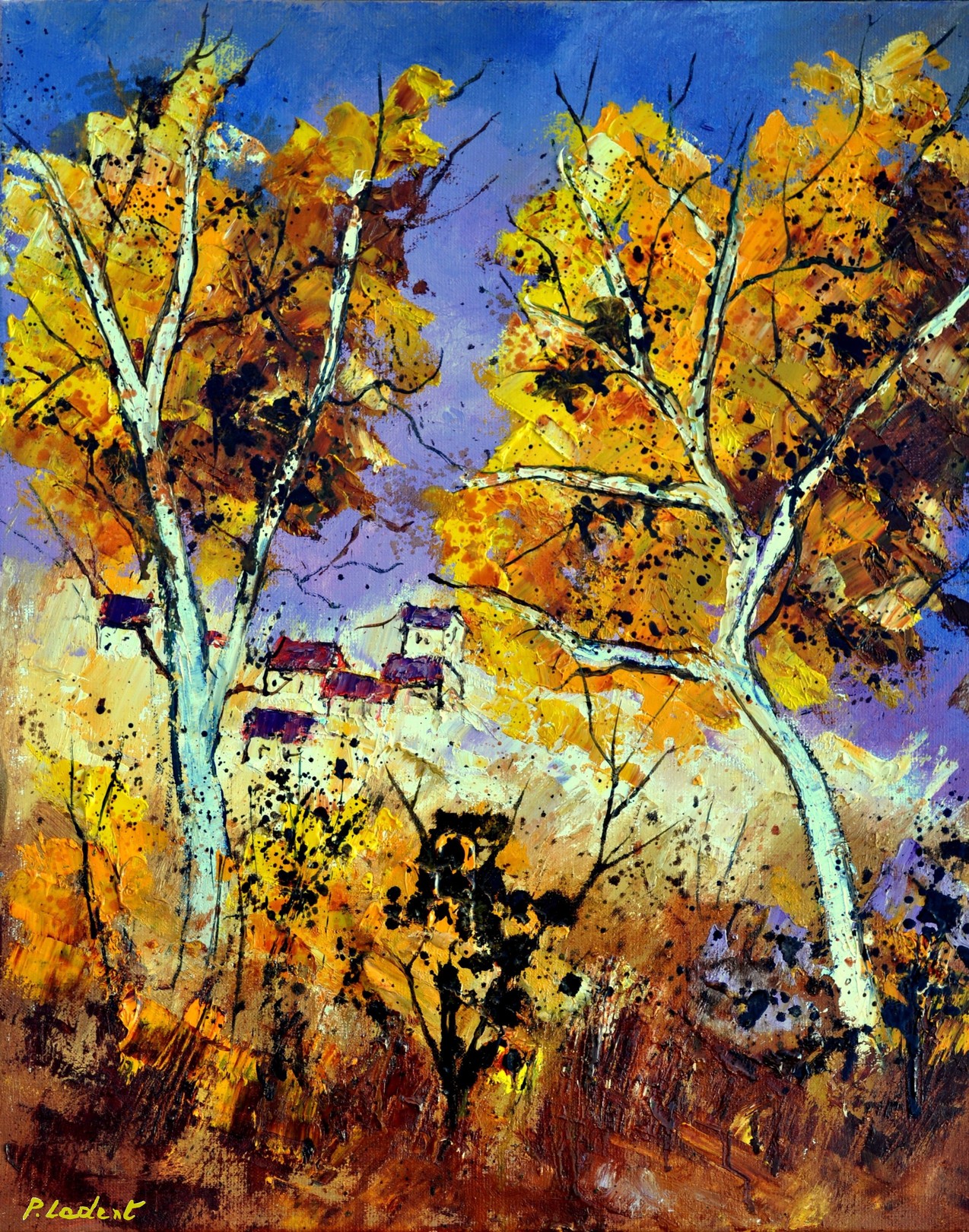 Pol Ledent, Two trees in autumn Pol Ledent, Two trees in autumn