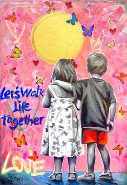 Painting, Let’s Walk Life Together, Yasna Godovanik