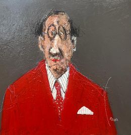 Peinture, Portrait en rouge, Béatrice Terra