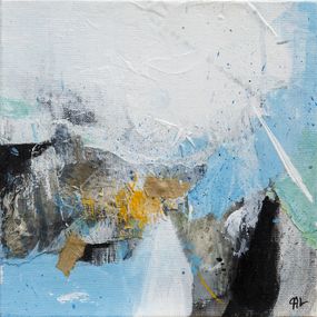 Painting, Mes Iles 2 - oeuvre imaginaire tournée vers le voyage, la poésie et le rêve, Valérie Piquard