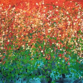 Peinture, Flowers in the sky, Floria Rey