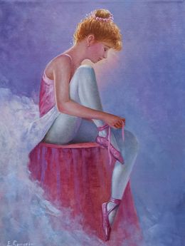 Gemälde, Ballet dancer "Ballerina" - Italian painting, Eva Romano