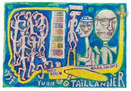 Painting, Aglaia airlines Paris-Berlin, Yvon Taillandier