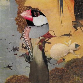 Painting, Birds on Bosch 1, Marian Williams