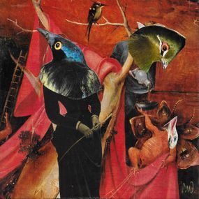 Painting, Birds on Bosch 3, Marian Williams