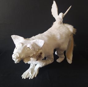 Escultura, Sionnach Ban - Le renard blanc, Lara Blanchard