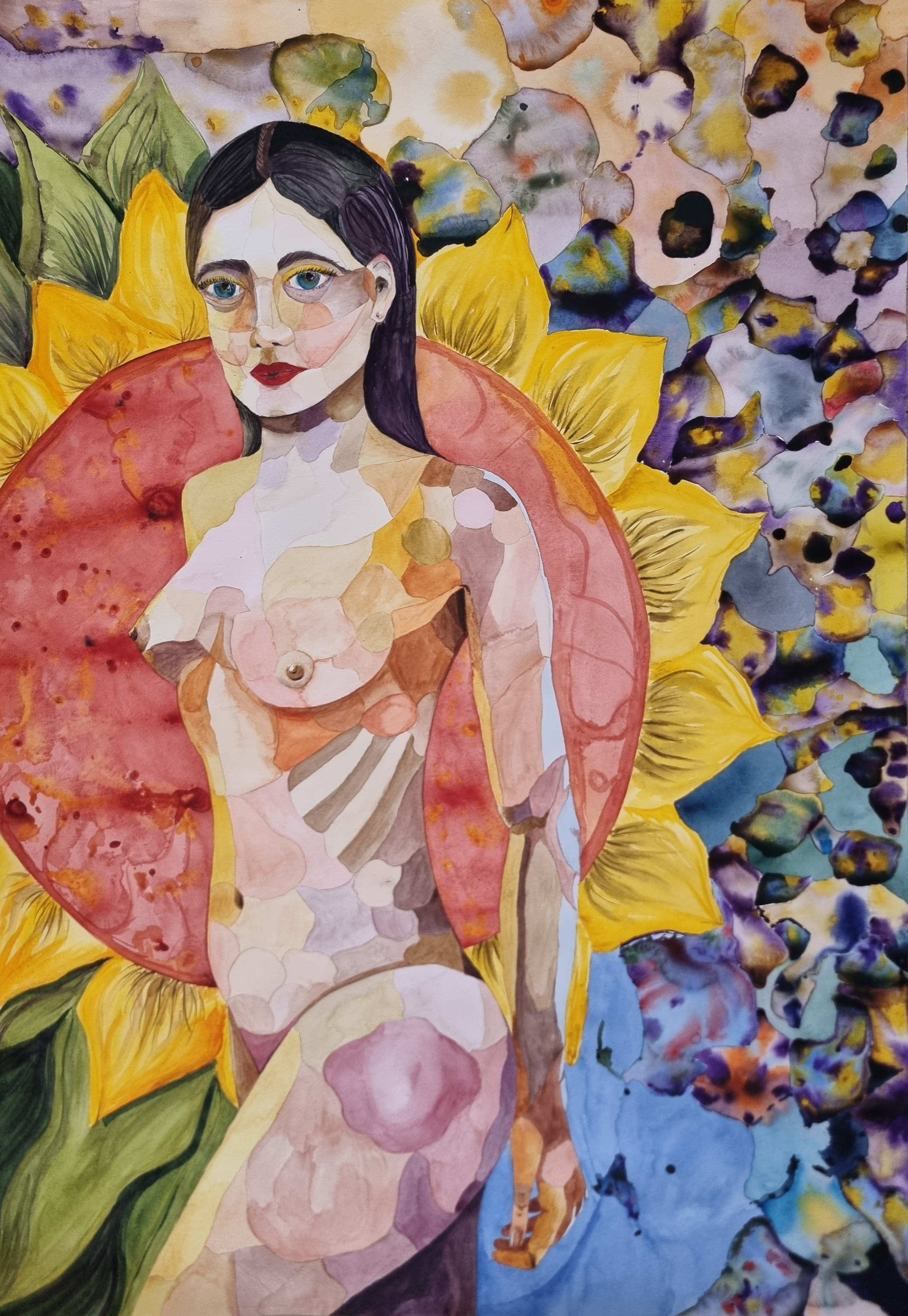 Sandra Magdalena Zarychta, Women and a sunflower Sandra Magdalena Zarychta, Women and a sunflower