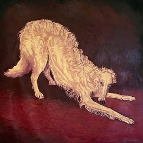 Painting, Yellow Dog (Stretching), Inga Makarova