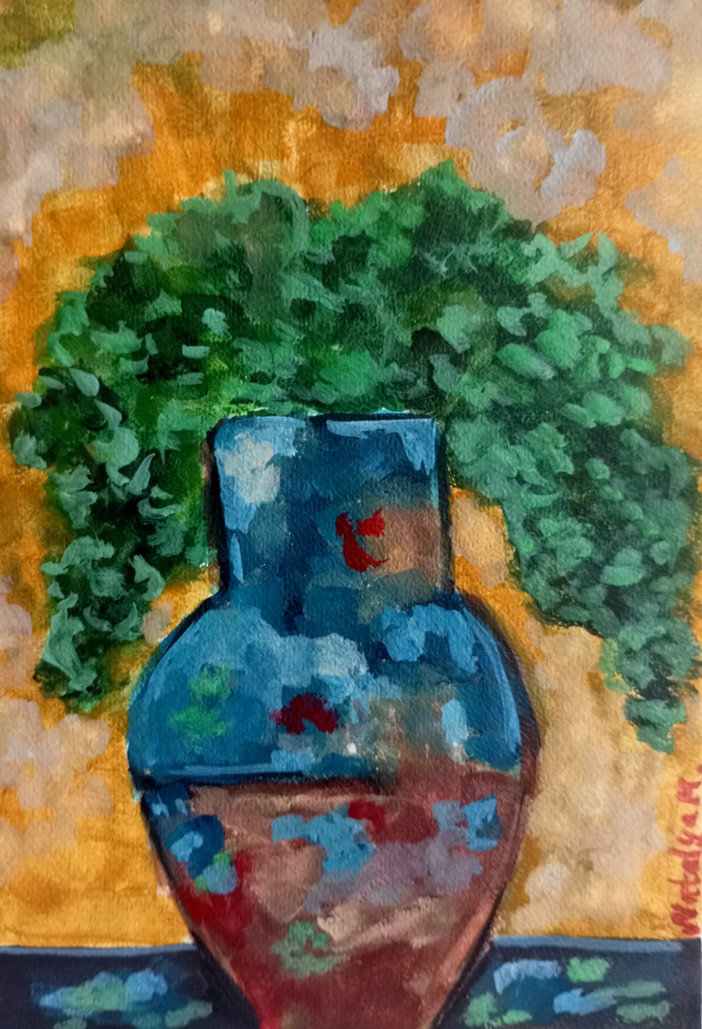 Natalya Mougenot, Plant in a vase Natalya Mougenot, Plant in a vase